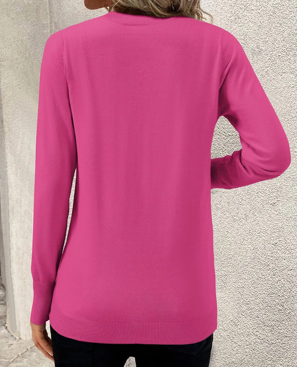 Women's Spring Sweaters 2025 Casual Thin Long Sleeve Pullover V Neck Lightweight Sweatshirts Cute Blouse Tops