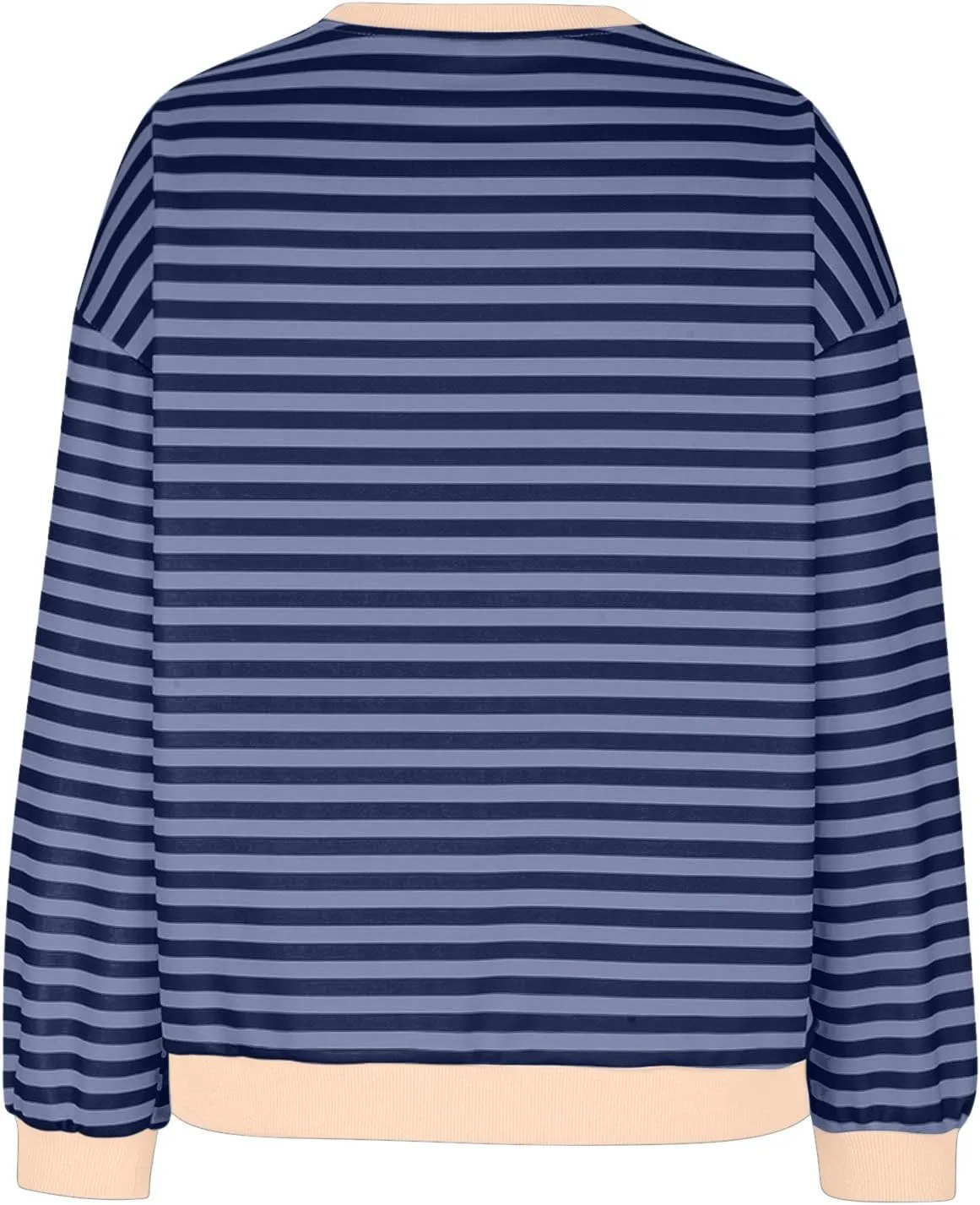 Women's Striped Oversized Sweatshirt 2024 Trendy Crew Neck Long Sleeve Casual Tshirts Loose Pullover Top Y2K Clothes
