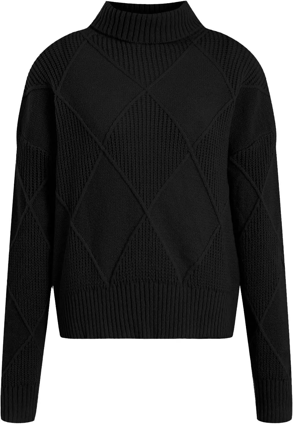 Womens Sweaters Women's Fall Sweaters Soft Sweaters for Women Oversized Turtleneck Long Sleeve Knitted Pullover