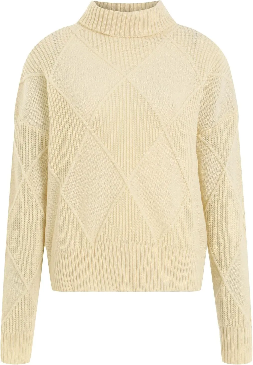 Womens Sweaters Women's Fall Sweaters Soft Sweaters for Women Oversized Turtleneck Long Sleeve Knitted Pullover