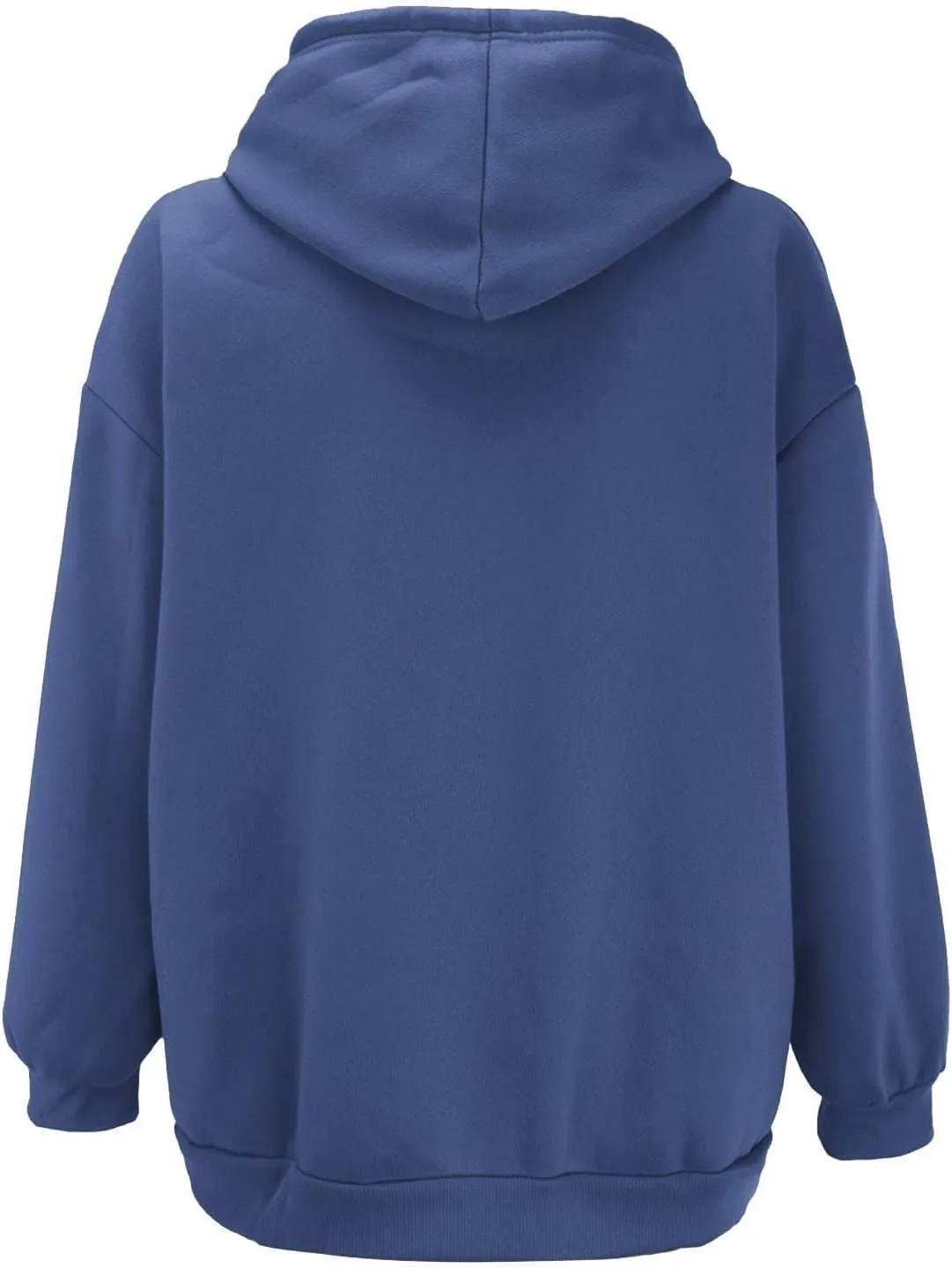 Women's Sweatshirt Full-Zip Hoodie Ladies Women Hooded Print Round Neck Long Sleeve Sweatshirt Tops Drop Shoulder