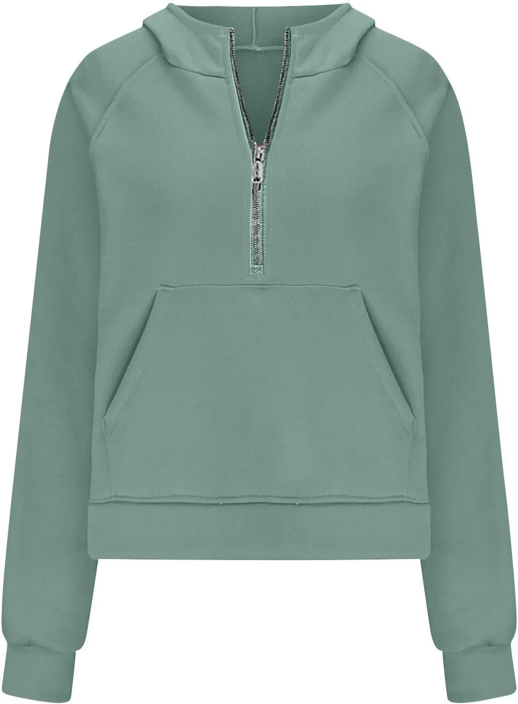 Womens Sweatshirts Half Zip Cropped Pullover Fleece Quarter Zipper Hoodies Thumb Hole Solid Sweatshirt with Pocket