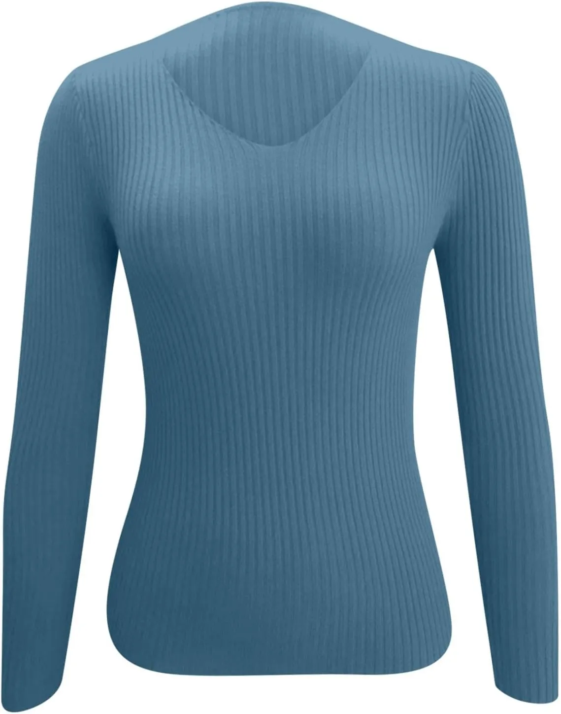 Womens Tops Solid Color Sweaters Slim Long Sleeve Shirts Lightweight Soft Sweatshirts Fall Pullover Outfits