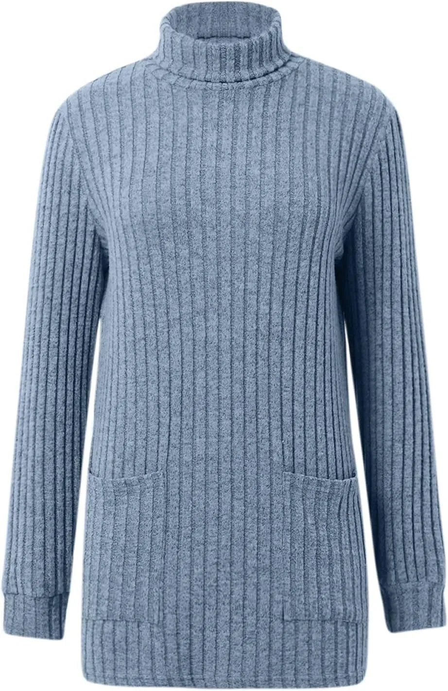 Womens Tunic Tops Sweater Turtleneck Long Sleeve Shirts Oversized Sweaters Pullover with Pockets Fall Fashion 2024