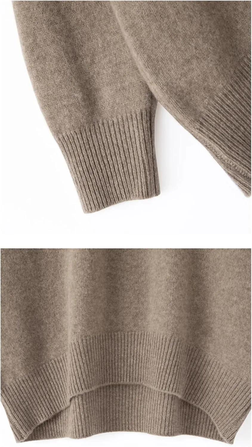 Womens Turtleneck Sweater Loose Casual Jumpers Soft Comfy Oversized Knitted Pullover Tops