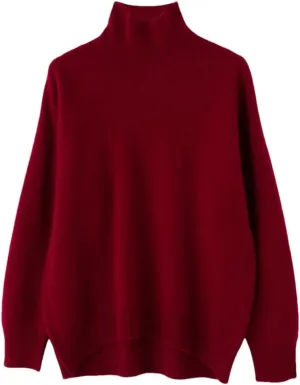 Womens Turtleneck Sweater Loose Casual Jumpers Soft Comfy Oversized Knitted Pullover Tops