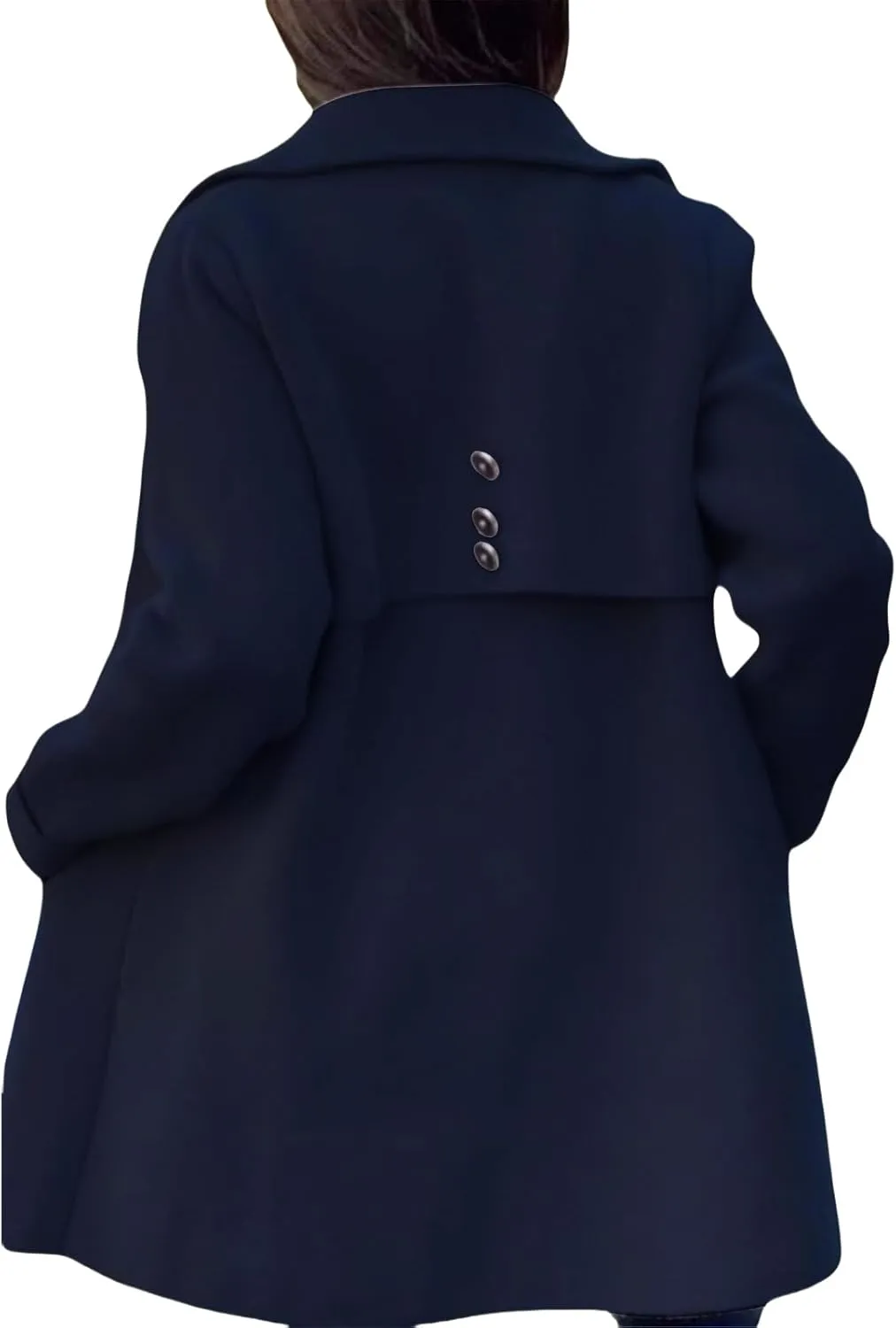 Womens Winter Coat Oversized Wool Blend Pea Coat Single Breasted Lapel Trench Coat Overcoat 2024