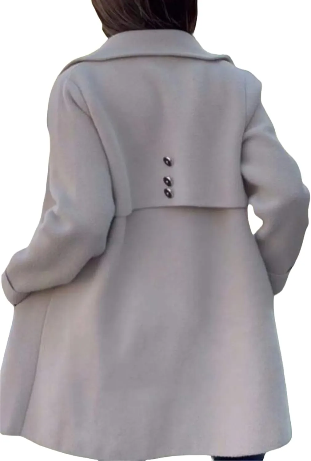 Womens Winter Coat Oversized Wool Blend Pea Coat Single Breasted Lapel Trench Coat Overcoat 2024