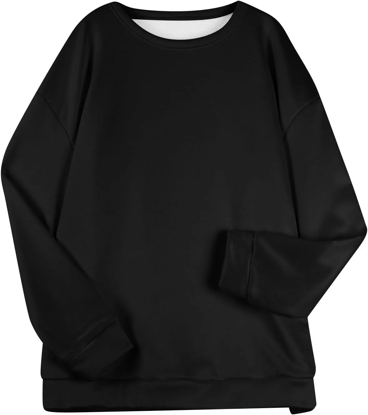 Women's Winter Fleece Sherpa Lined Sweatshirt Crewneck Long Sleeve Thermal Shirts Cute Pullover Outfits Clothes 2024