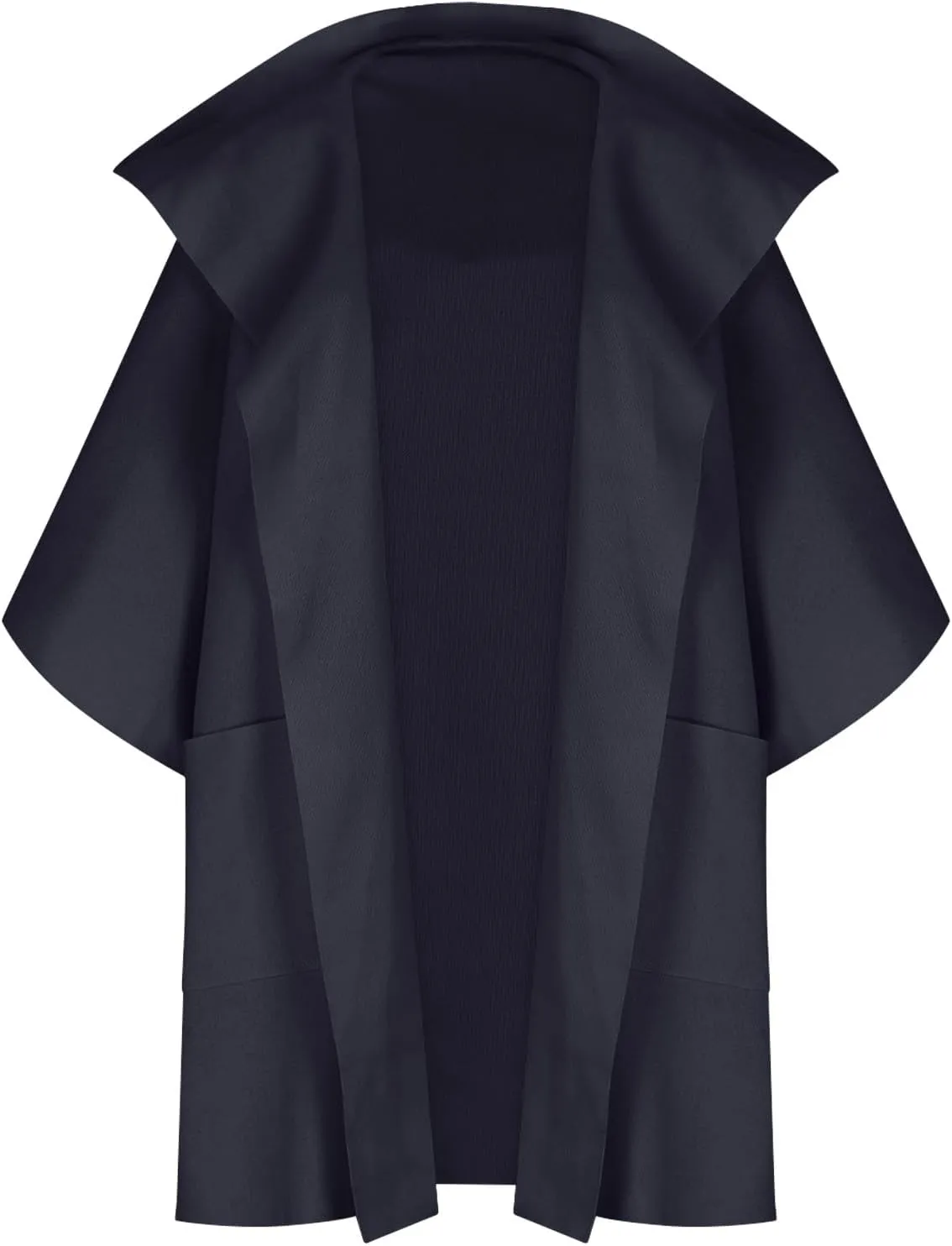 Women's Wool Blend Jackets Pea Coat Cape Shawls Winter Warm Wraps Solid Color Cardigan Casual Cape Coat for Women