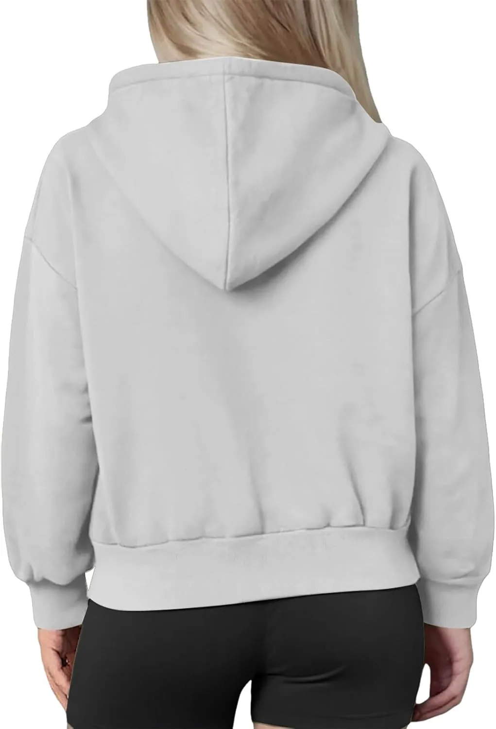 Womens Zip Up Hoodies Cropped Long Sleeve Sweatshirt Fleece Y2k Hooded Jacket 2024 Trendy Fall Winter Clothes