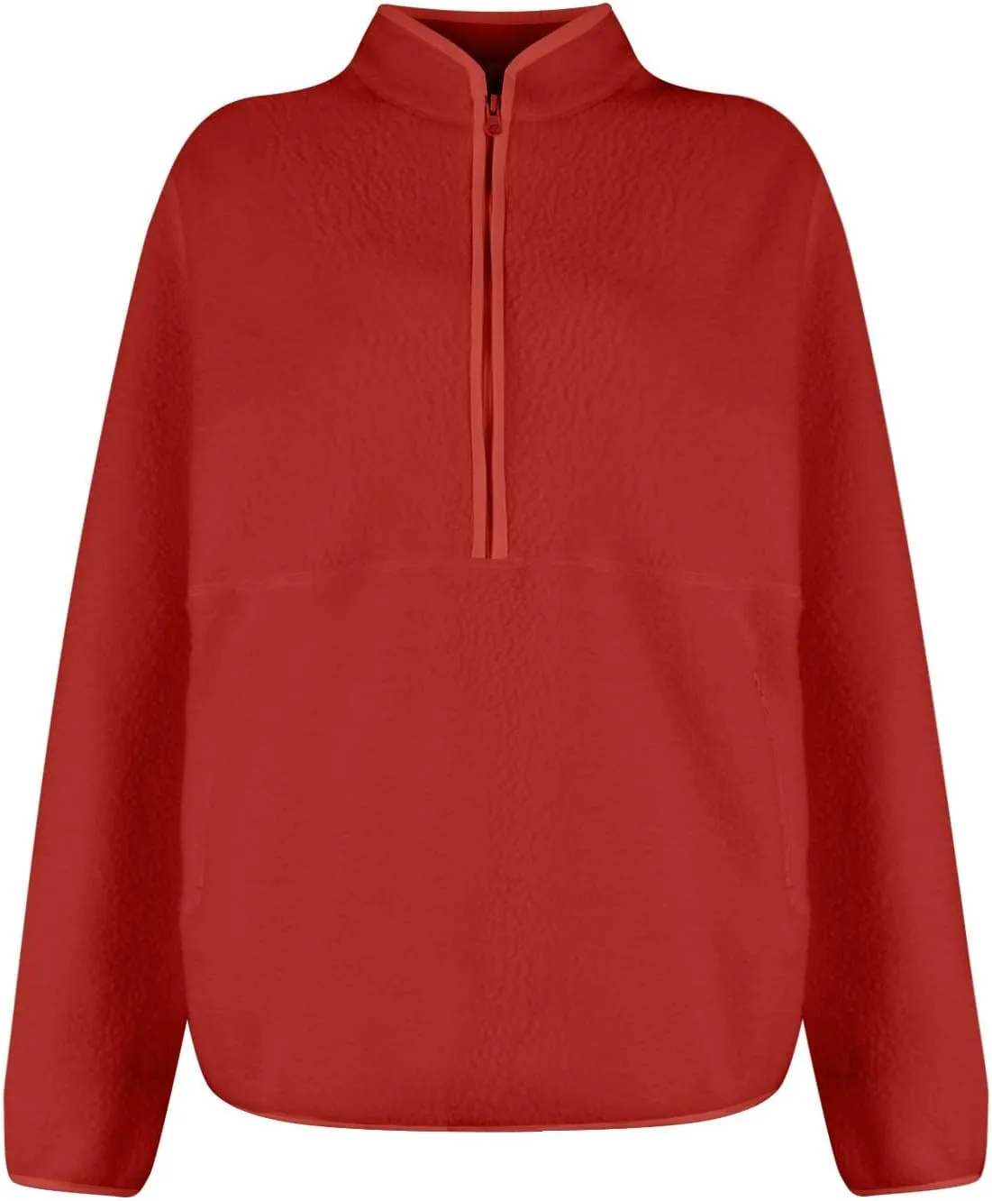 Womens Zip Up Hoodies Fuzzy Fleece Quarter Zip Pullover Women Soft Warm Cropped Sweatshirt Y2k Fall Winter Sweaters