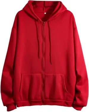 Womens Zip Up Hoodies Oversized Sweatshirt Drawstring Long Sleeve Fleece Coat Y2k Sweatshirts 2024 Fall Trendy
