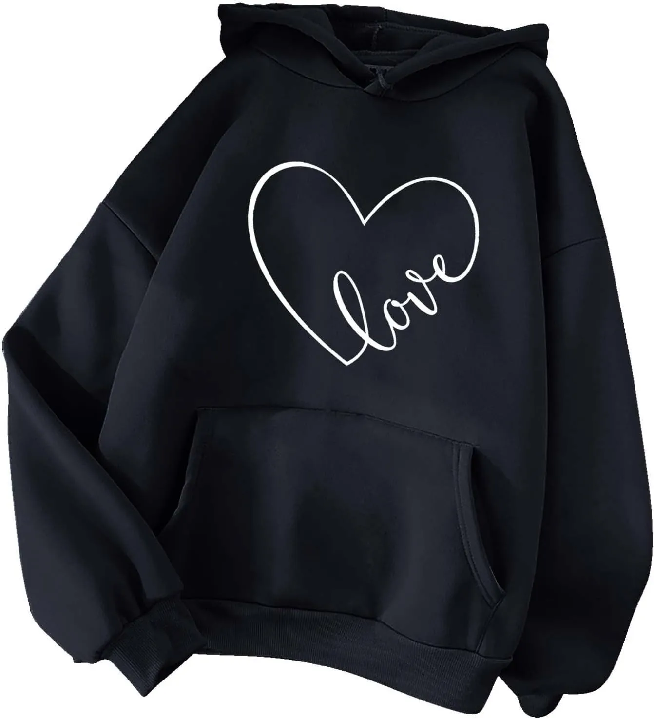 Womens Zip Up Hoodies,Teen Girl Heart Shape Sweater Long Sleeve Hoodies Valentine's Day Drawstring Pullover Tops