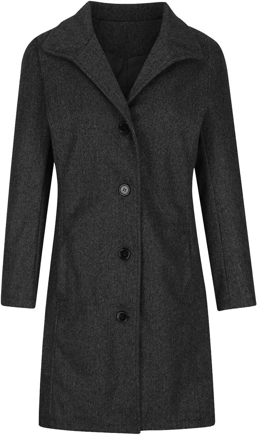 Wool Blend Coat for Women 2024 Single Breasted Peacoat Plus Size Trench Coats Tops Long Winter Cardigan with Pockets