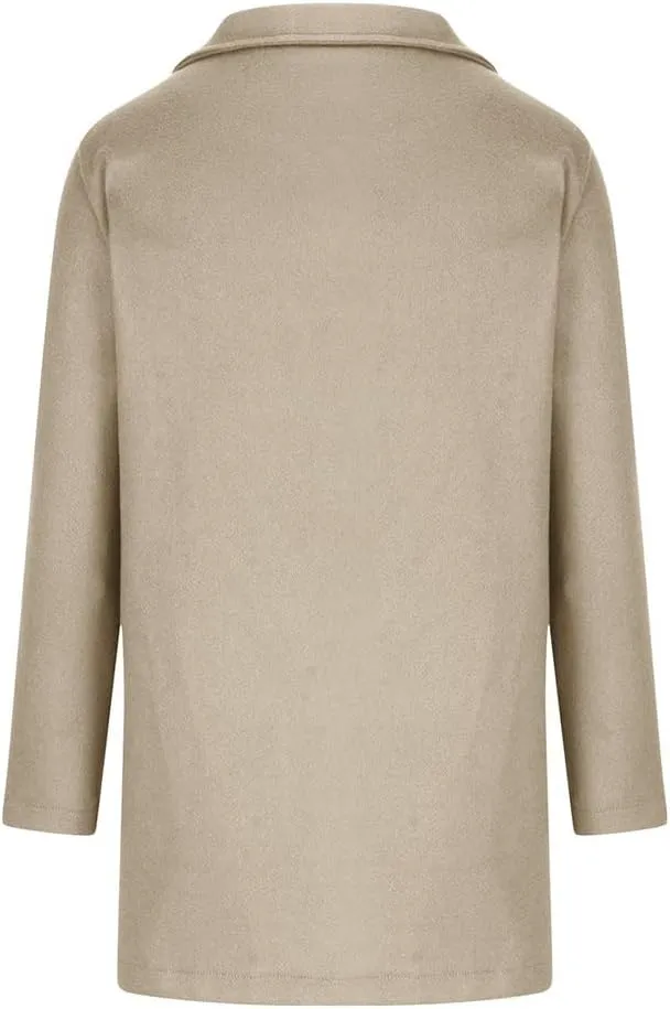 Wool Coat for Women Plus Size Thicken Pea Coats, Winter Stand Collar Single Breasted Wool Coats, Wool Blend Peacoat