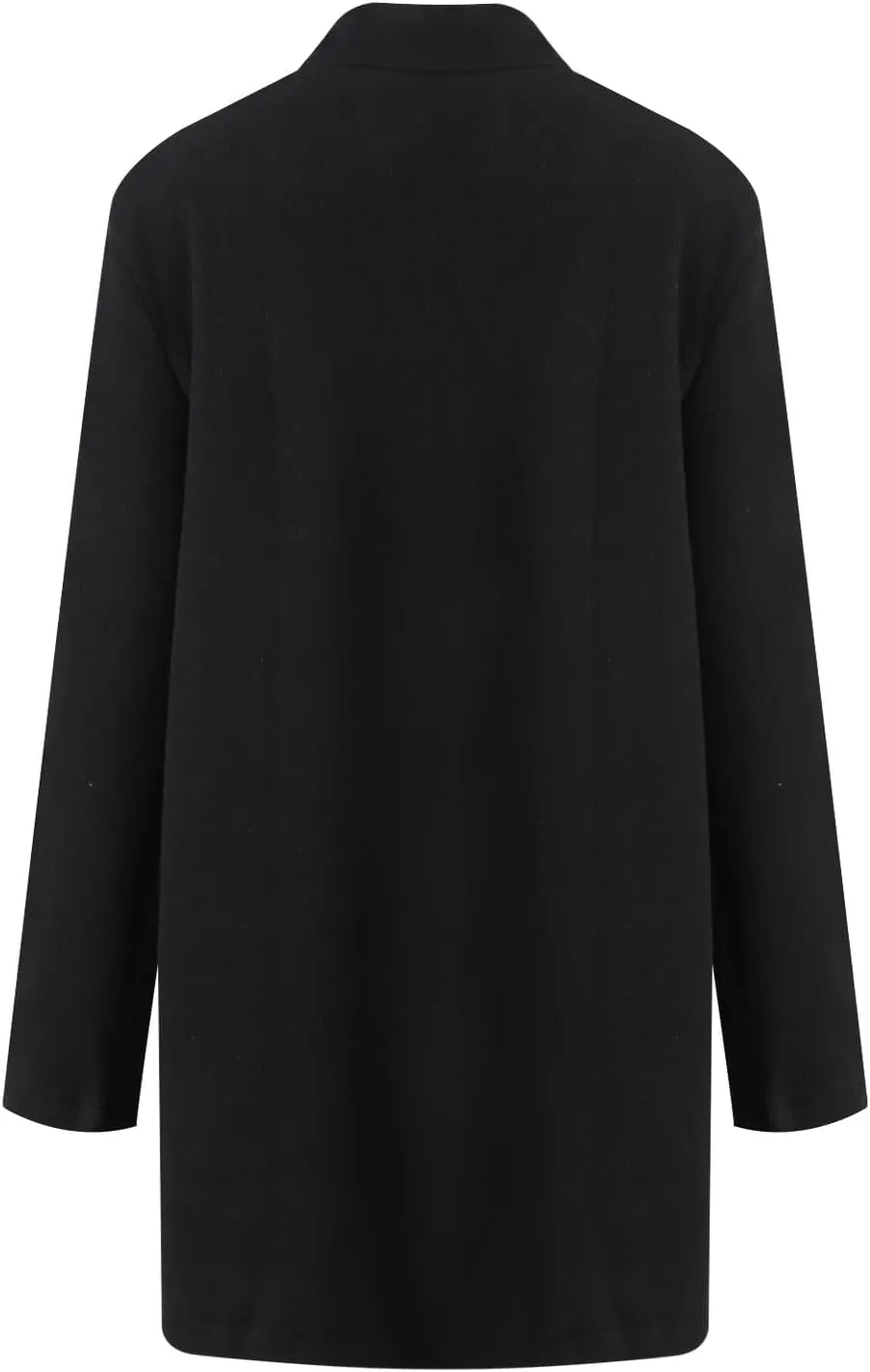 Wool Coats for Women Casual Notch Lapel Open Front Cardigan Outwear Mid Length Solid Color Pea Trench Coat 2023