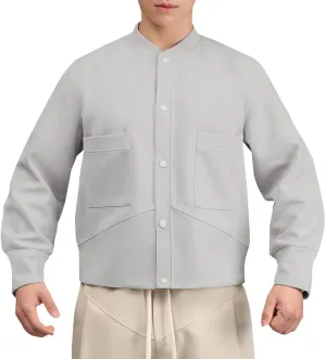 Xiaojmake Fleece Sweatshirt for Men Button Down Lightweight Spring Fall Long Sleeve Active Jackets Cotton Cardigan Sweater