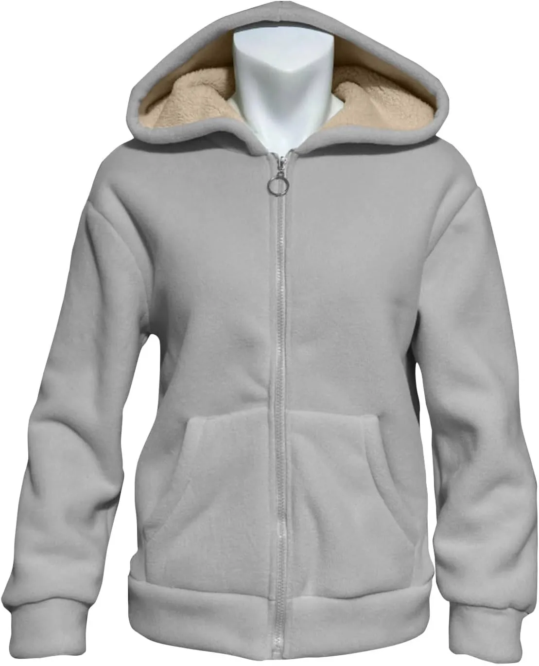 XOWRTE Women's Sherpa Lined Hooded Sweatshirt Zip Up Winter Warm Hoodie Comfy Hooded Fleece Hoodies Cropped Jacket for Winter