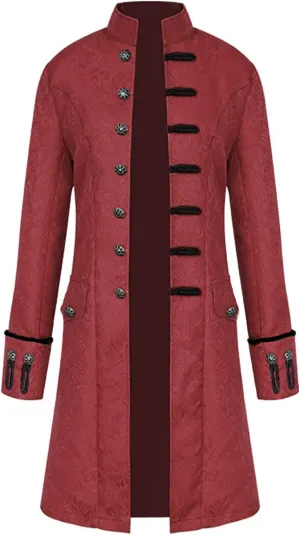 Ymosrh Mens Coats and Jackets Stylish Warm Vintage Tailcoat Jacket Overcoat Outwear Buttons Coat Coats Jackets
