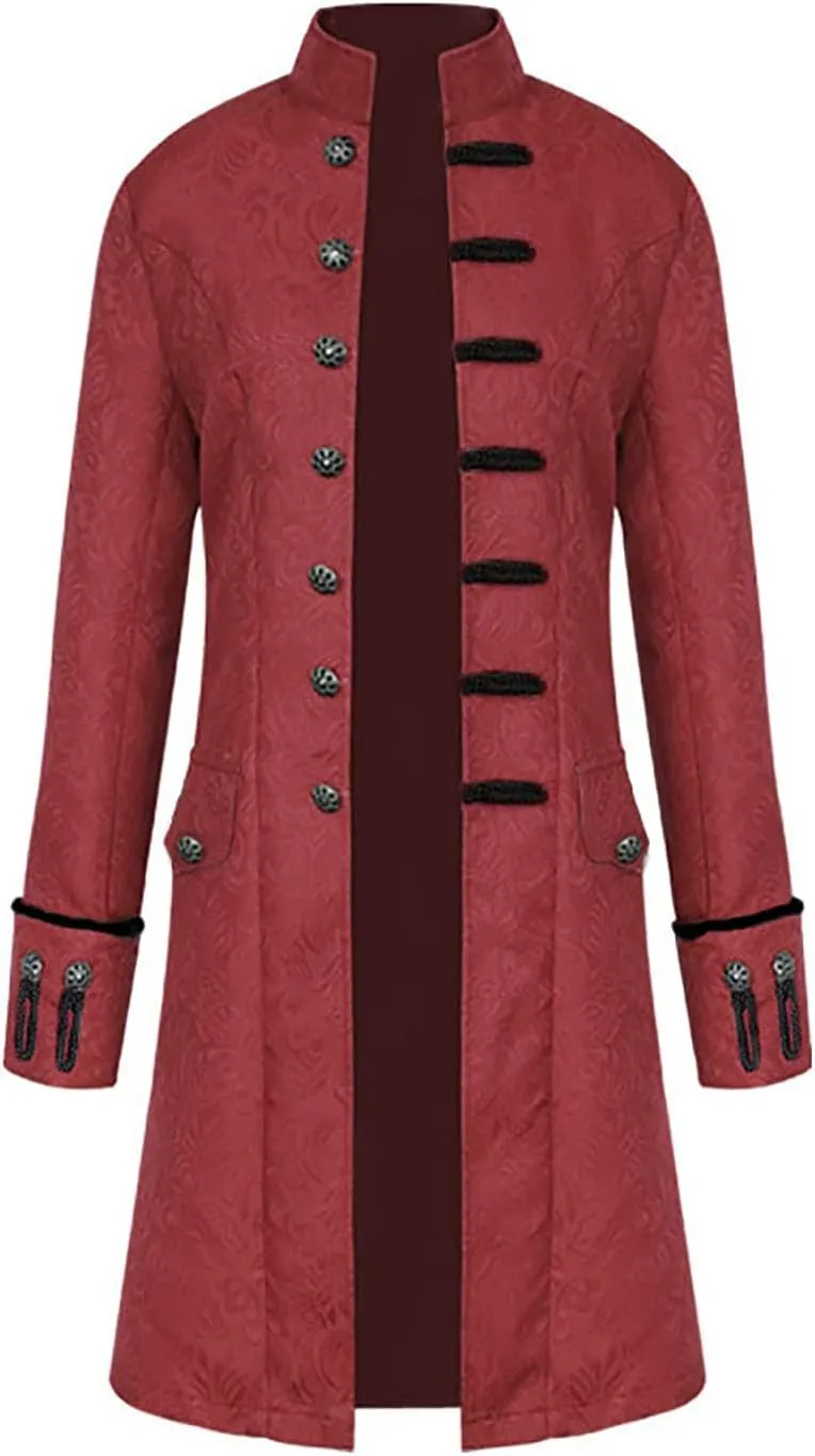 Ymosrh Mens Coats and Jackets Stylish Warm Vintage Tailcoat Jacket Overcoat Outwear Buttons Coat Coats Jackets