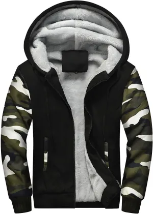 Ymosrh Men's Hooded Fashion Jacket Up Hoodies Sherpa Fleece Sweatshirts Jackets Full Casual Winter Work Coats Jacket