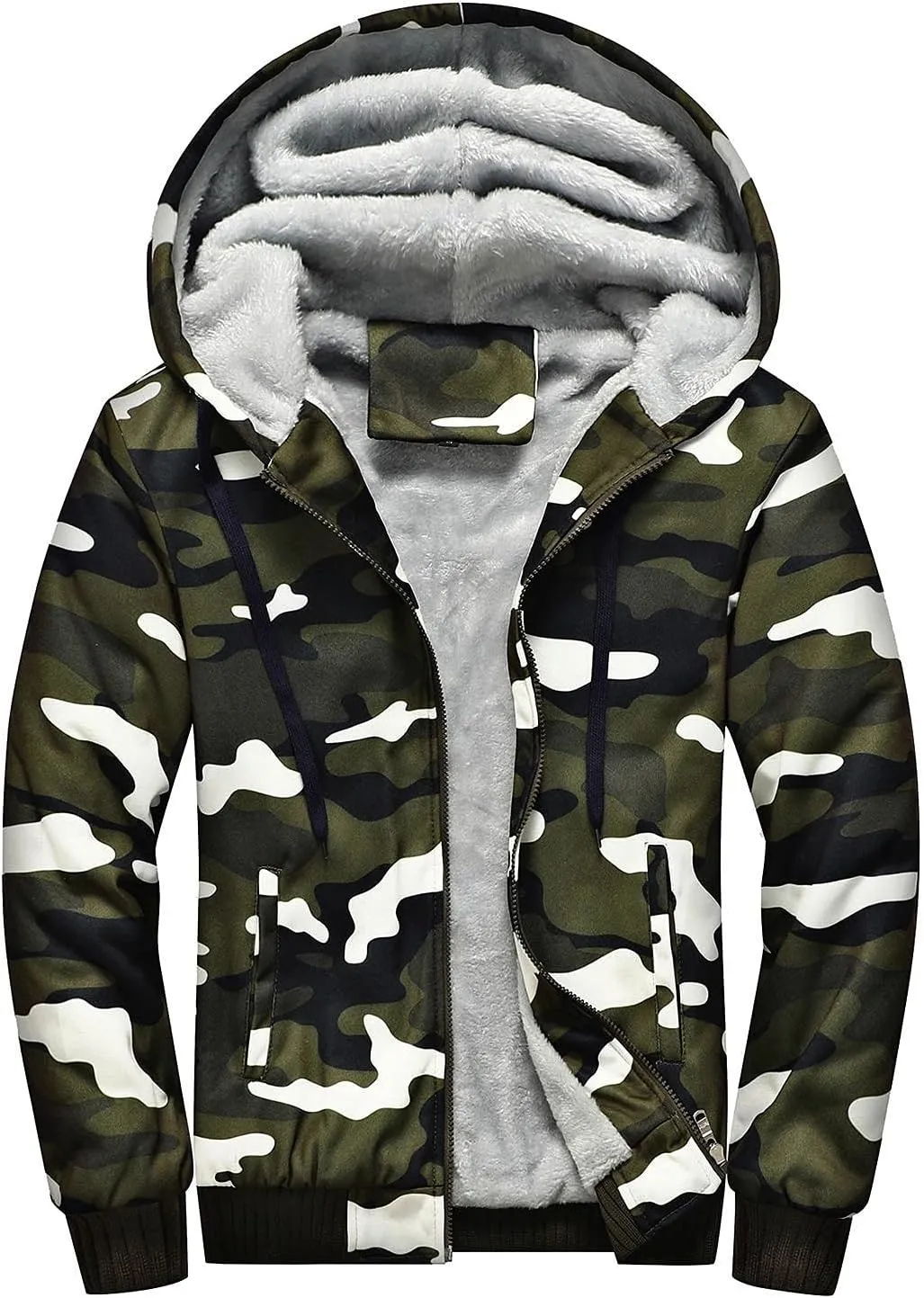Ymosrh Men's Hooded Sweatshirt Zip Up Hoodie Fleece Lined Pullover Sweatshirts Casual Jacket Coat Sweatshirt, S-5XL
