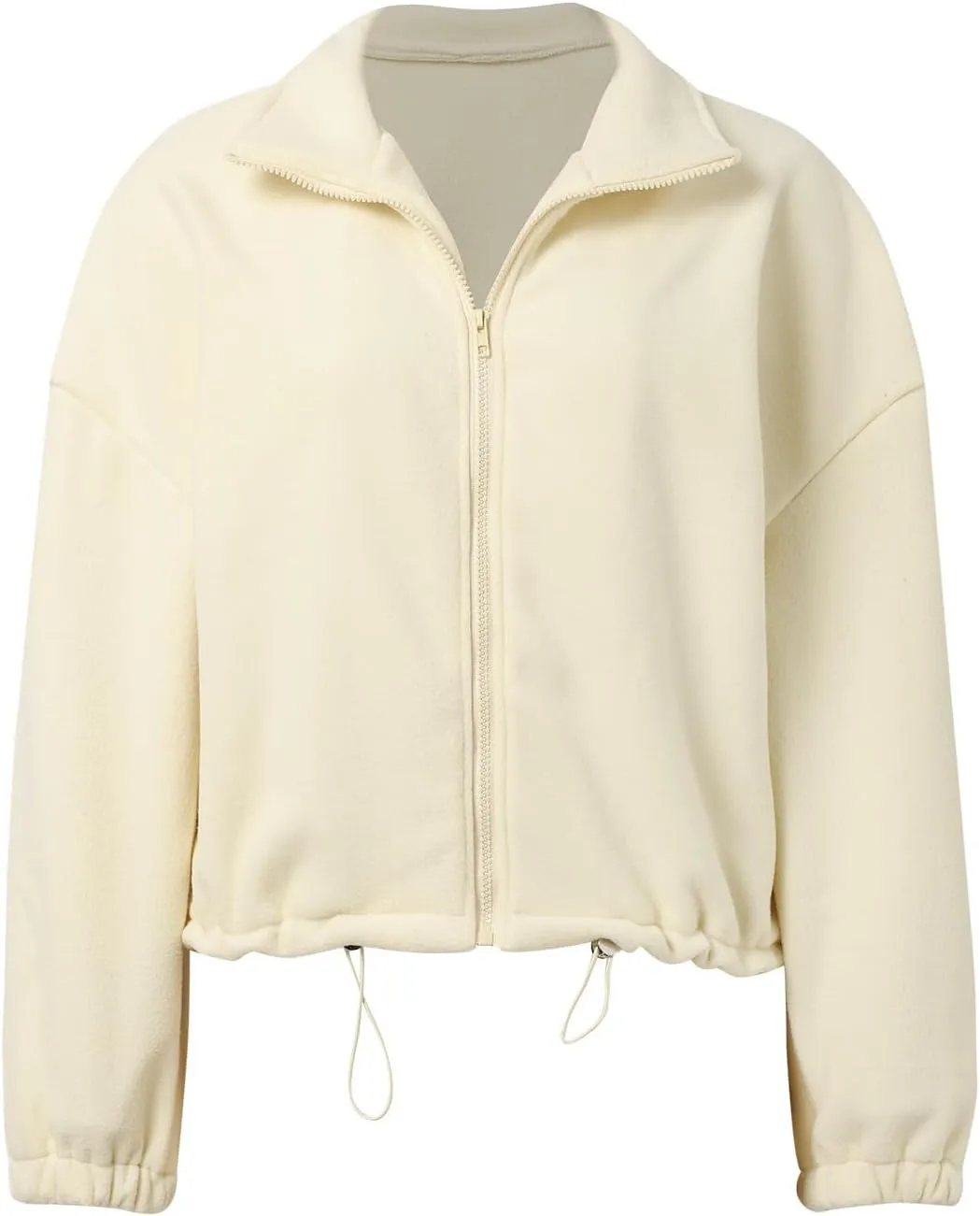 Zip Up Hoodie for Women Oversized Sweatshirt Fleece Cropped Jacket Trendy Fleece Jacket 2024