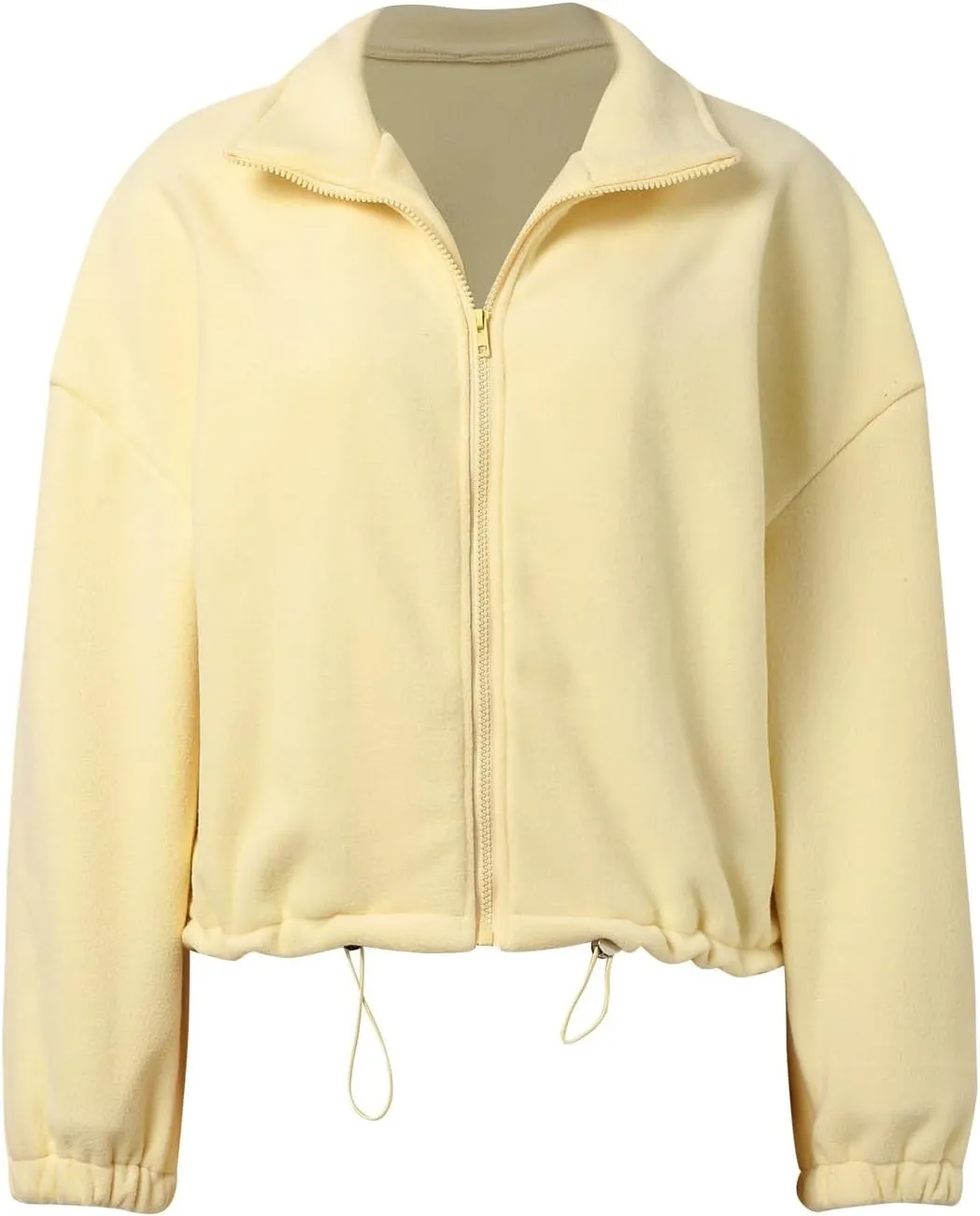 Zip Up Hoodie Women Oversized Sweatshirt Fleece Cropped Jacket Trendy Fleece Jacket Fashion Clothes 2024